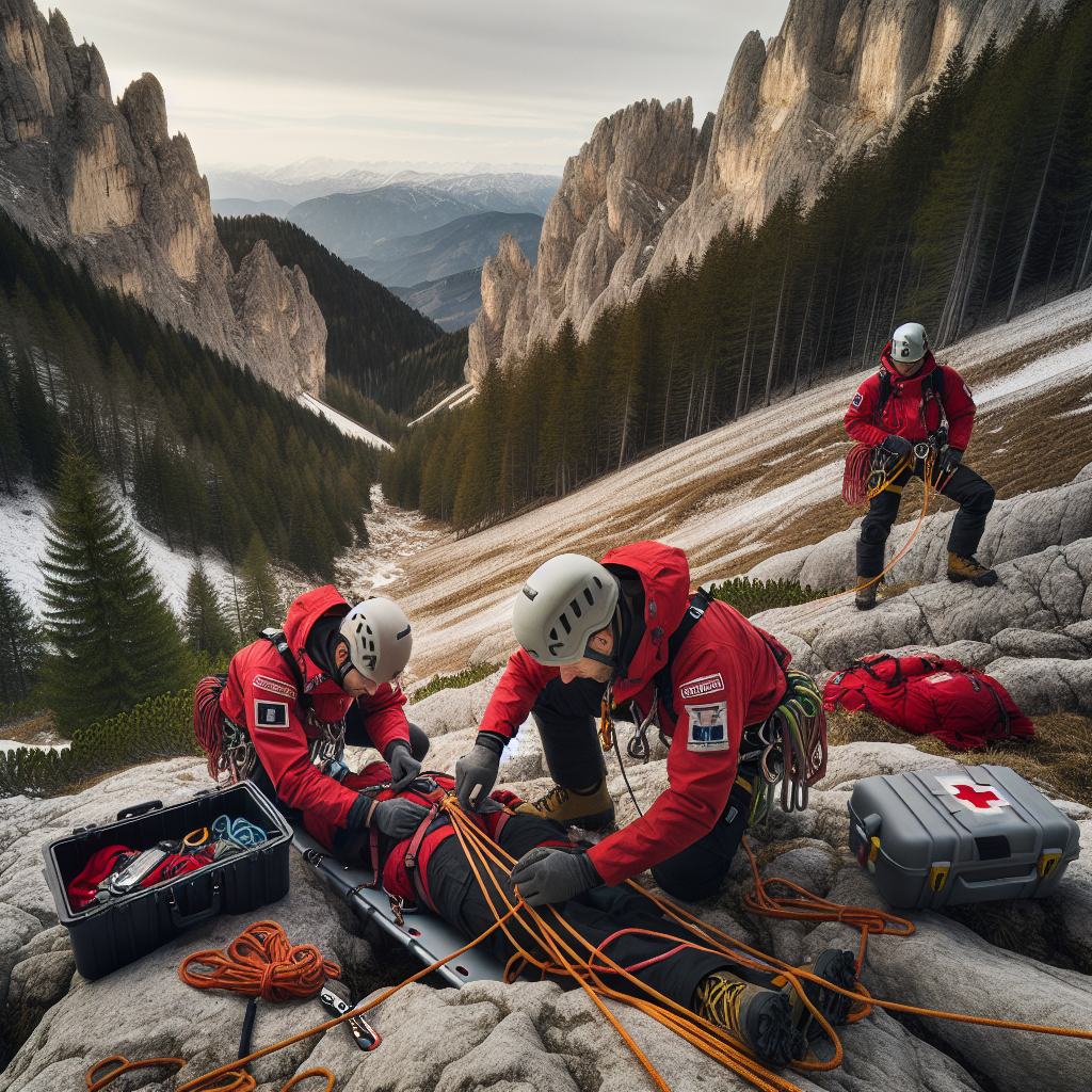 Bergrettungsausbildung in Wien: Anwärter üben Seilbergung und Notfallmedizin am Hang.